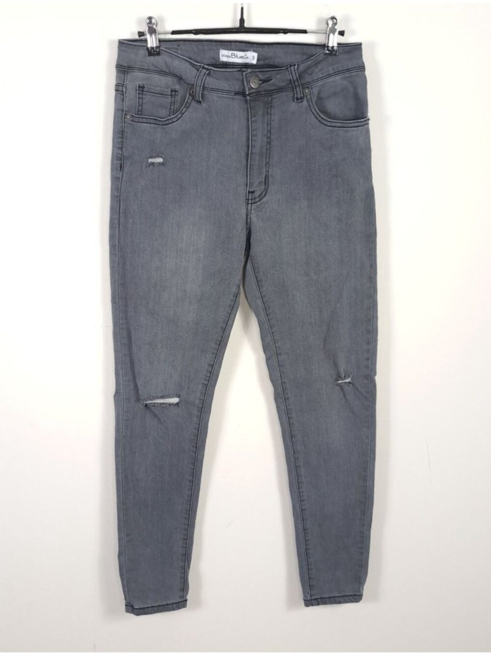 Vince Blue Co Sz 9 Skinny Jeans Distressed Casual Black Denim Stretchy